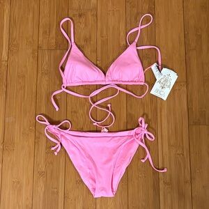 New BECCA Vibrant Pink Bikini Top Small